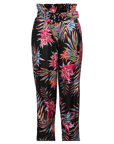 BRAND UNIQUE Casual trouser Black 65% Viscose, 35% Silk