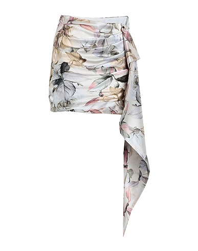 NINEMINUTES Mini skirt Beige 97% Polyester, 3% Elastane