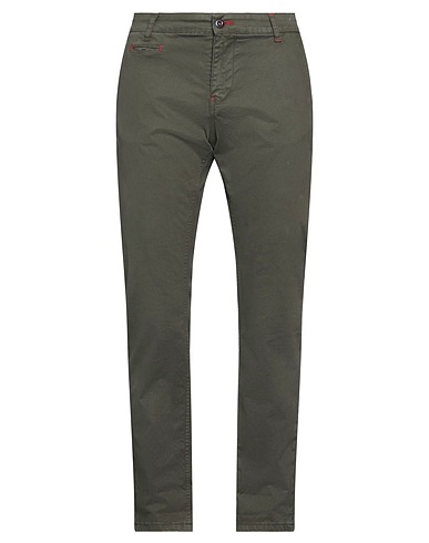 DISPLAJ Casual trouser Dark green 98% Cotton, 2% Elastane