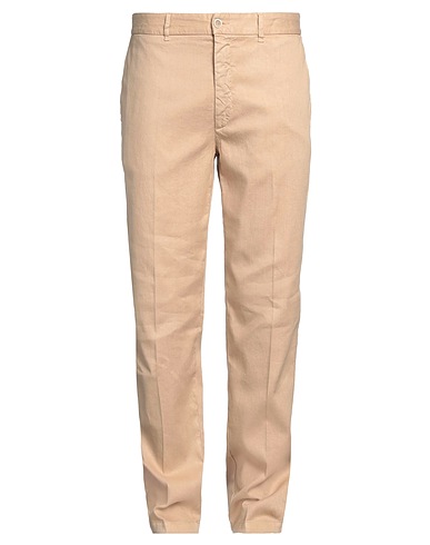 120% LINO Casual trouser Beige 64% Linen, 34% Cotton, 2% Elastane