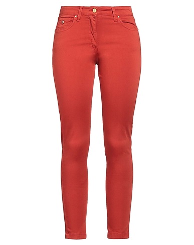GAI MATTIOLO Casual trouser Brick red 97% Cotton, 3% Elastane