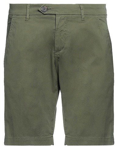 ROŸ ROGER'S Shorts & Bermuda Verde militare 97% Cotone, 3% Elastan