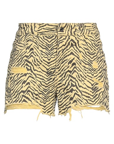 LIU •JO Denim shorts Yellow 97% Cotton, 3% Elastane