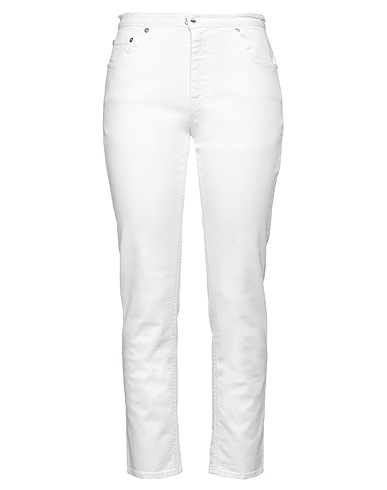 JUST CAVALLI Denim pants White 98% Cotton, 2% Elastane, Bovine leather
