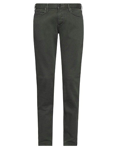EMPORIO ARMANI Denim pants Military green 99% Cotton, 1% Elastane