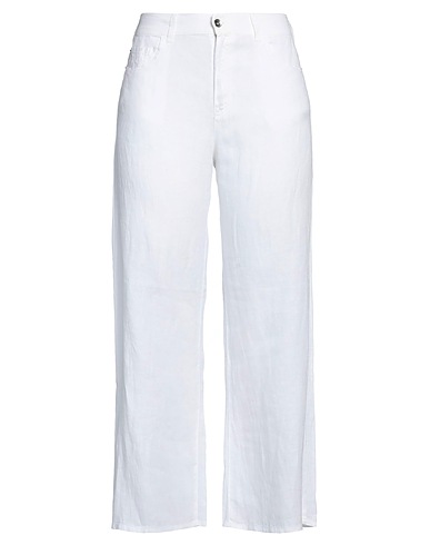 EMPORIO ARMANI Casual pants White 100% Linen