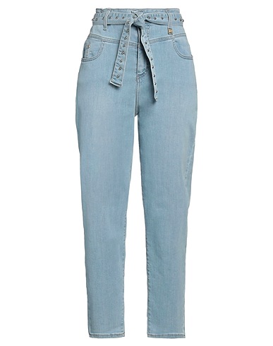 CAFèNOIR Denim trousers Blue 97% Cotton, 3% Elastane