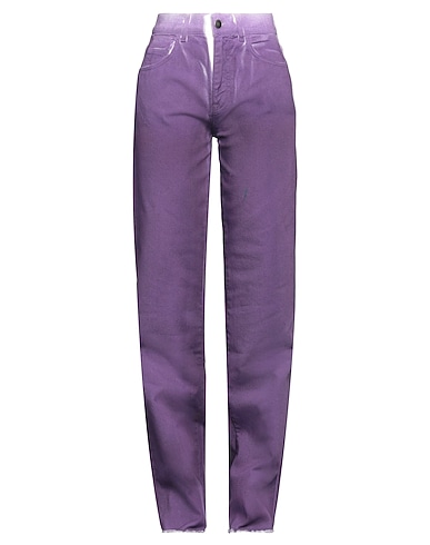 ANTONELLA RIZZA Denim trousers Purple 100% Cotton