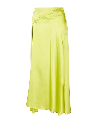 8 by YOOX Длинная юбка SILK GATHERED MAXI SKIRT
 Зелёный лайм 100% Шелк