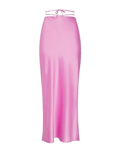 8 by YOOX Long skirt HIGH-WAIST MIDI SKIRT
 Pink 97% Recycled polyester, 3% Elastane