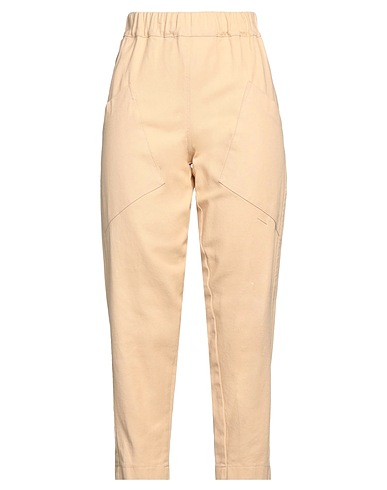 BACKGROUND Casual trouser Beige 100% Cotton