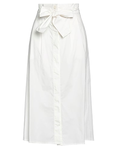 ALPHA STUDIO Midi skirt White 100% Cotton