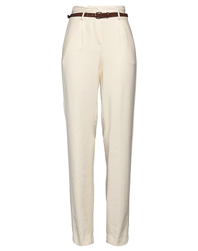 ANNA MOLINARI Casual trouser Ivory 90% Viscose, 10% Polyester