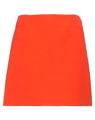 DIOR Mini skirt Orange 85% Wool, 15% Silk