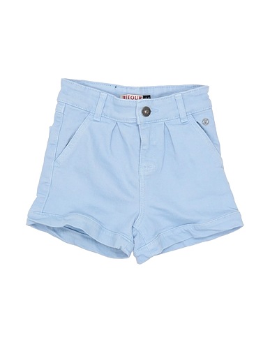 RETOUR Denim shorts Pastel blue 98% Cotton, 2% Elastane