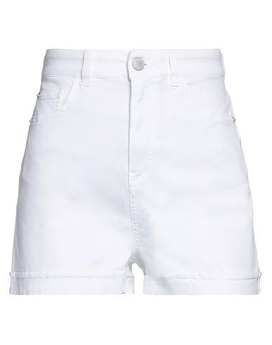 EMPORIO ARMANI Denim shorts White 65% Cotton, 32% Viscose, 3% Elastane