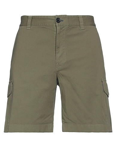 PS PAUL SMITH Shorts & Bermuda Military green 82% Cotton, 15% Linen, 3% Elastane