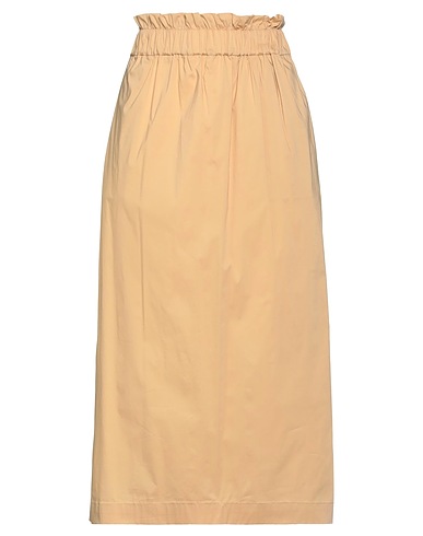 LIVIANA CONTI Midi skirt Sand 68% Cotton, 28% Polyamide, 4% Elastane