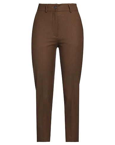 MOMONÍ Casual trouser Brown 96% Virgin Wool, 4% Elastane