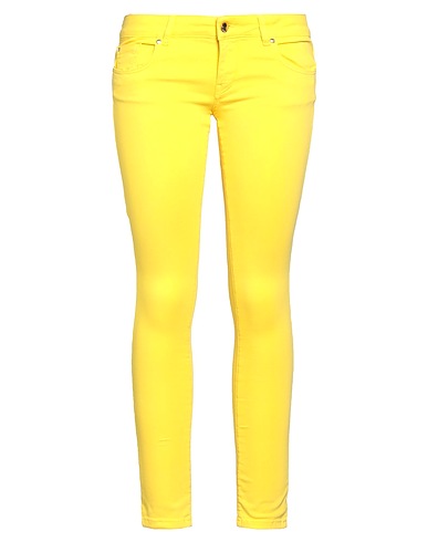 DENNY ROSE Casual trouser Yellow 49% Cotton, 48% Lyocell, 3% Elastane