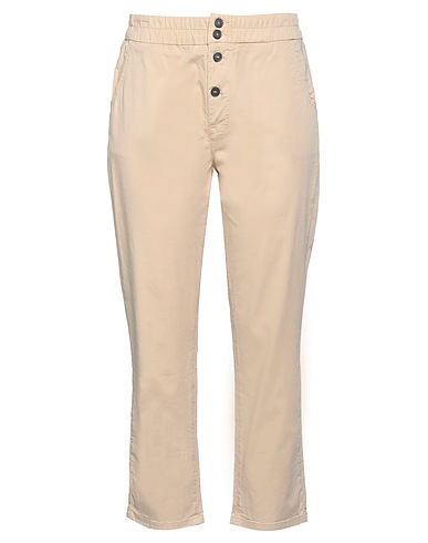 DX COLLECTION Casual trouser Beige 97% Cotton, 3% Elastane