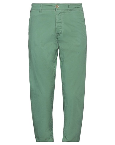 OFFICINA 36 Casual trouser Green 97% Cotton, 3% Elastane