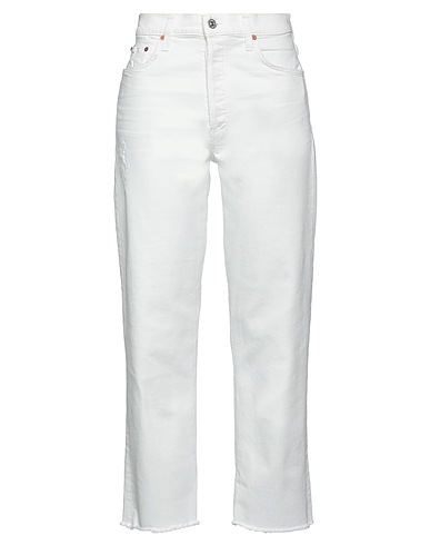 CITIZENS OF HUMANITY Denim trousers White 99% Organic cotton, 1% Lycra®