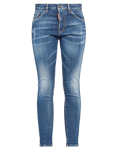 DSQUARED2 ボトムス ブルー コットン 98% / ポリウレタン 2% / 牛革（カーフ）