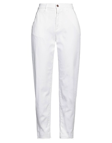AVANTGAR DENIM by EUROPEAN CULTURE Casual trouser White 93% Cotton, 5% Polyester, 2% Elastane