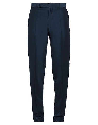 EMPORIO ARMANI Casual trouser Navy blue 55% Cotton, 45% Silk