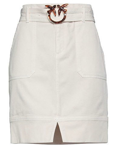PINKO Mini skirt Ivory 98% Cotton, 2% Elastane