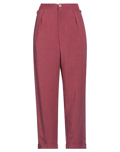 NUMERŌPRIMO Pantalone Prugna 65% Viscosa, 35% Lino