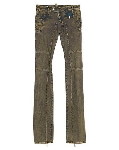 DSQUARED2 Denim pants Military green 98% Cotton, 2% Elastane