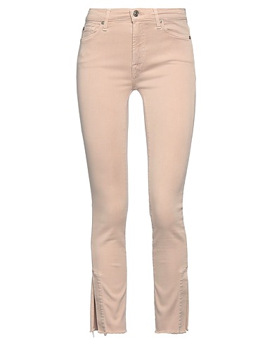 7 FOR ALL MANKIND Denim pants Beige 85% Cotton, 11% Polyester, 4% Elastane