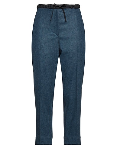 JIL SANDER+ Casual trouser Slate blue 100% Wool, Viscose