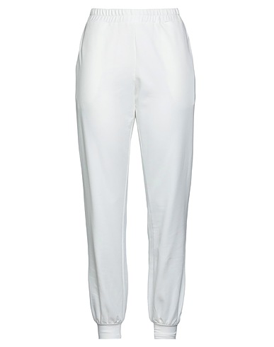 CLIPS MORE Casual trouser White 94% Cotton, 6% Elastane