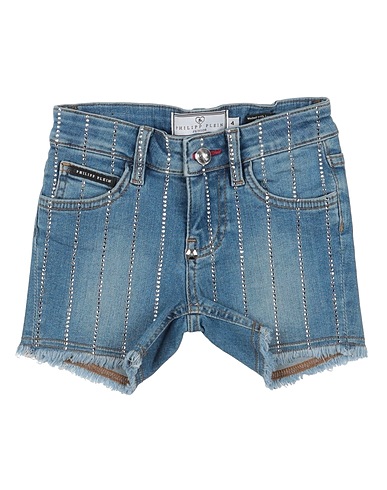 PHILIPP PLEIN Denim shorts Blue 92% Cotton, 6% Elastomultiester, 2% Elastane