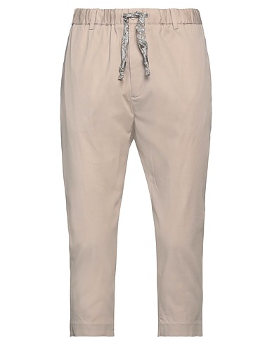 DANIELE ALESSANDRINI Casual pants Beige 97% Cotton, 3% Elastane