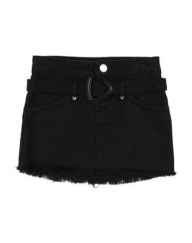 FUN & FUN Denim skirt Black 97% Cotton, 3% Elastane, Polyester