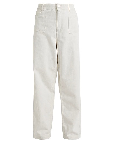 EMPORIO ARMANI Denim pants Ivory 87% Cotton, 13% Linen