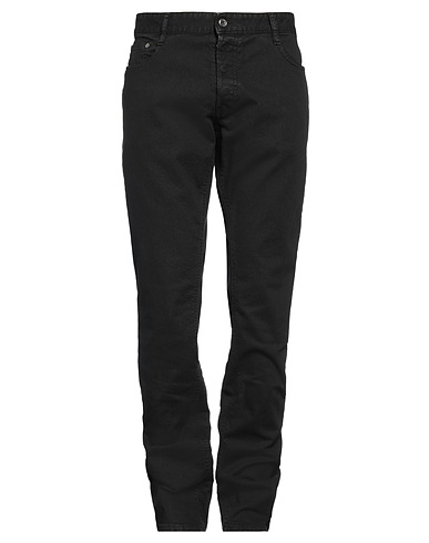 JUST CAVALLI Denim pants Black 98% Cotton, 2% Elastane, Bovine leather