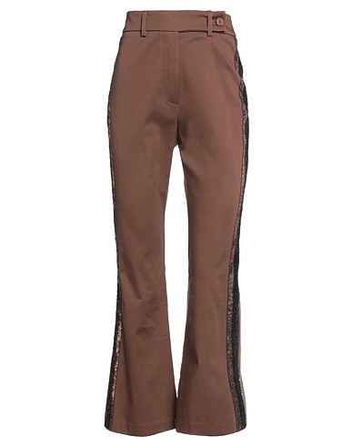 DENNY ROSE Casual trouser Brown 97% Cotton, 3% Elastane