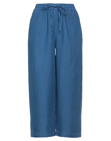 120% LINO Casual trouser Navy blue 100% Linen