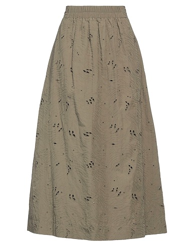ALPHA STUDIO Maxi Skirts Military green 100% Cotton