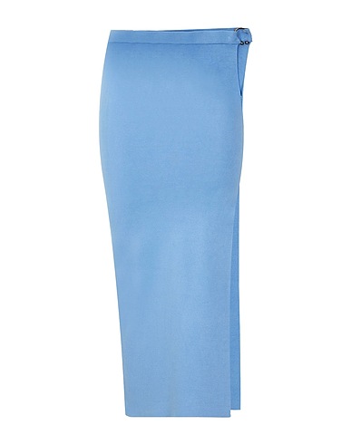 8 by YOOX Maxi Skirts CUT OUT DETAIL MIDI SKIRT
 Light blue 73% Viscose, 27% Recycled polyamide