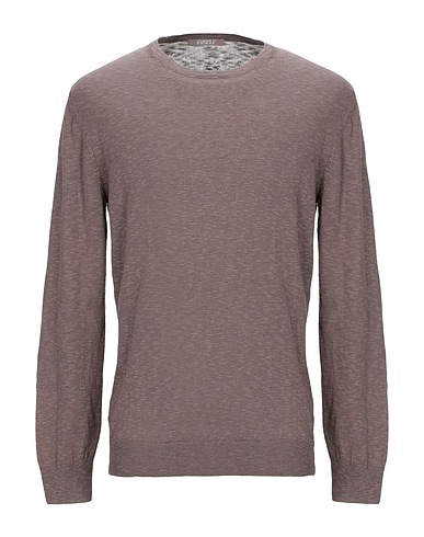 ANDREA FENZI Sweater Brown 58% Flax, 42% Cotton
