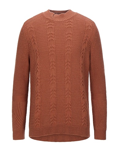 DANIELE ALESSANDRINI Polo neck Brown 75% Acrylic, 10% Viscose, 10% Wool, 5% Alpaca wool