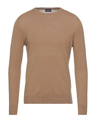 DRUMOHR Pullover Cammello 88% Lino, 12% Poliestere