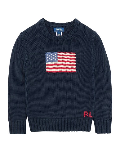 POLO RALPH LAUREN Pullover FLAG COTTON CREWNECK SWEATER	 Blu notte 100% Cotone