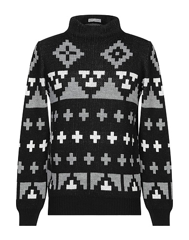DANIELE ALESSANDRINI HOMME Turtleneck Black 75% Acrylic, 10% Viscose, 10% Wool, 5% Alpaca wool